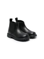 Versace Kids bottines en cuir à bout rond - Noir