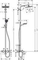 Hansgrohe Crometta E 240 1jet Showerpipe Met Badthermostaat Chroom - thumbnail