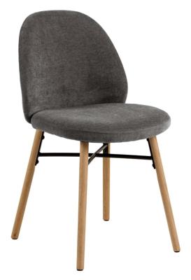 Bendt Eetkamerstoel 'Mehan' Chenille, kleur Donkergrijs