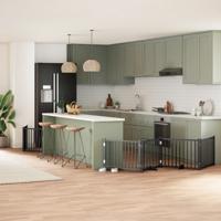 Hondenhek inklapbaar 6 panelen 480 cm populierenhout zwart