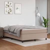 Boxspring met matras kunstleer cappuccinokleurig 140x200 cm