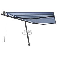 Luifel vrijstaand automatisch 400x300 cm blauw en wit