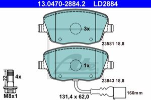 Remmenset, remschijf ATE, Remschijftype: Geventileerd: , Inbouwplaats: Vooras, u.a. für Skoda, VW, Seat