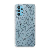 Geometrische lijnen zwart: Samsung Galaxy A32 4G Transparant Hoesje