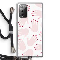 Hands pink: Samsung Galaxy Note 20 / Note 20 5G Transparant Hoesje met koord