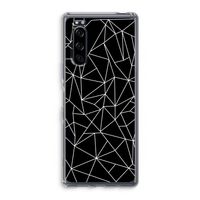 Geometrische lijnen wit: Sony Xperia 5 Transparant Hoesje