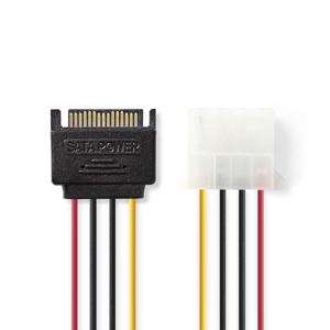 Nedis Interne Voedingskabel | SATA 15-Pins Male naar Molex Female | 0.15 m | 1 stuks - CCGP73530VA015 CCGP73530VA015