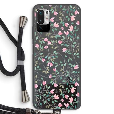 Sierlijke bloemen: Xiaomi Redmi Note 10 5G Transparant Hoesje met koord