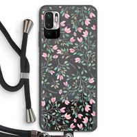 Sierlijke bloemen: Xiaomi Redmi Note 10 5G Transparant Hoesje met koord