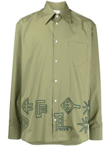 Namacheko chemise brodée à col pointu - Vert