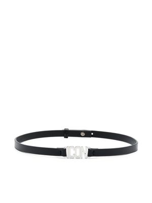 DSQUARED2 bracelet en cuir à plaque Icon - Argent