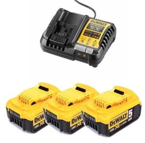 DeWalt Accessoires DCB1104P3-QW | 18V Accu voordeelset: 3x 5.0Ah accu&apos;s + XR multilader - DCB1104P3-QW