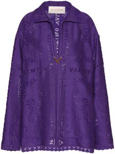 Valentino Garavani robe à logo brodé - Violet