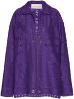 Valentino Garavani robe à logo brodé - Violet - thumbnail