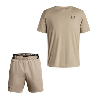 Under Armour Sportstyle Left Chest Logo Trainingsset Lichtbruin