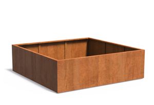 Cortenstaal plantenbak CARREZ 200x200x60cm.
