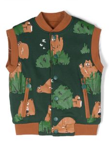 Stella McCartney Kids gilet réversible à imprimé FF - Marron