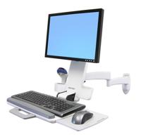 Ergotron Combo Arm 200 Series Monitor-wandbeugel 1-voudig 25,4 cm (10) - 61,0 cm (24) Wit Toetsenbordhouder, Kantelbaar, Zwenkbaar, Roteerbaar