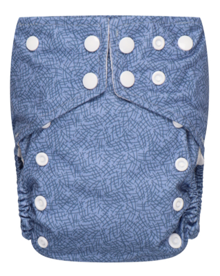 Bumbuns Easy Herbruikbare Luier Criss Cross Blue Drukknopen