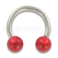Circulair barbell 1.6 mm acryl rood