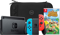 Nintendo Switch Rood/Blauw + Animal Crossing New Horizons + BlueBuilt Beschermhoes - thumbnail