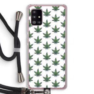 Weed: Samsung Galaxy A51 5G Transparant Hoesje met koord