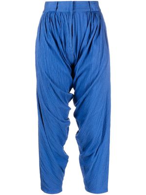 Versace Pre-Owned pantalon court à design drapé (années 1970) - Bleu