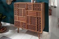 Massief dressoir MARRAKESCH 120 cm mangohout met boho-stijl decoratie - 40301