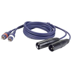 DAP FL26 verloopkabel 2x XLR male naar 2x RCA 3m