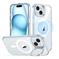 iPhone 15 Classic Hybrid Case with Stash Stand (HaloLock) Clear Blue