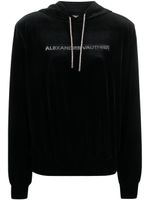 Alexandre Vauthier hoodie en velours à logo appliqué - Noir