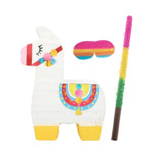 Verjaardag Pinata Lama - 45 x 33 cm - papier - set met stok en masker   -