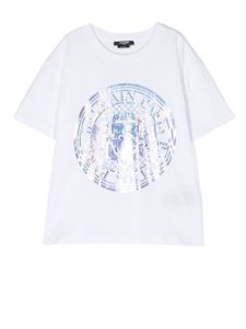 Balmain Kids t-shirt à logo imprimé - Blanc