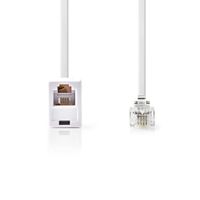Nedis TCGP90205WT100 Netwerkverlengkabel Rj11 Male - Rj11 Female 10,0 M Wit