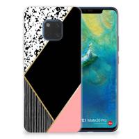 Huawei Mate 20 Pro | TPU Hoesje | Zwart Roze Vormen
