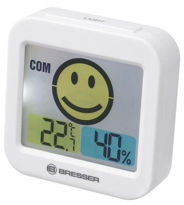 BRESSER MyTime ClimaTrend Smile Thermo- / Hygrometer met Ruimteklimaat Indicator (wit)