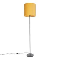 QAZQA Art Deco vloerlamp zwart met gele kap 40 cm - Simplo - thumbnail