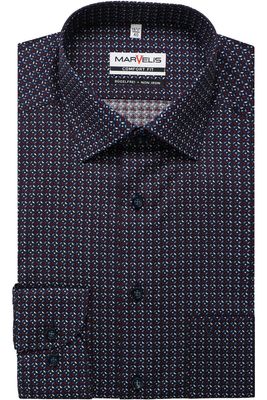 Marvelis Comfort Fit Overhemd rood, Motief