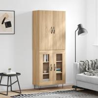 Hoge kast 69,5x34x180 cm bewerkt hout sonoma eikenkleurig