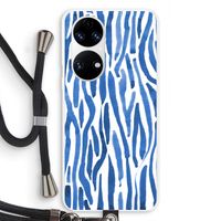 Blauwe nerven: Huawei P50 Transparant Hoesje met koord