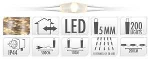 Enzo LED draadverlichting 200 leds ww 10 strengen van 2meter 5546850