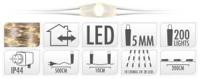 Enzo LED draadverlichting 200 leds ww 10 strengen van 2meter 5546850 - thumbnail