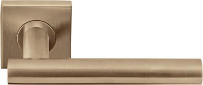 Formani deurkruk Basics LB7-19BSQ geveerd op vierkant rozet - PVD licht brons