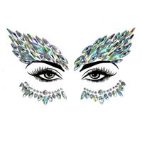 3 PC'S voorhoofd groene Masquerade make-up acryl gezicht sticker stijl: YT-07