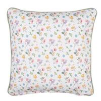 Clayre & Eef Kussenhoes 40x40 cm Wit Groen Katoen Vierkant Bloemen