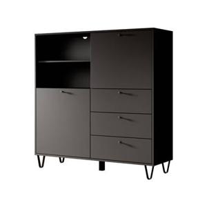 Meubella Dressoir Apula - Antraciet - 124 cm - Met lades