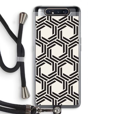 Geometrisch patroon: Samsung Galaxy A80 Transparant Hoesje met koord
