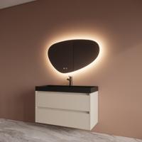 Badmeubelset BWS Riga Met Lako Wastafel Zwart 100 cm Kasjmier Boss & Wessing