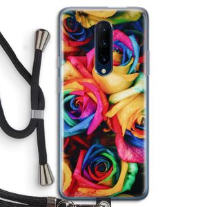 Neon bloemen: OnePlus 7 Pro Transparant Hoesje met koord