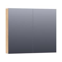 Brauer Impress Deluxe Spiegelkast - 80 cm - met interne en externe Verlichting - 2 Dubbelzijdige Spiegeldeuren - Forest Tan